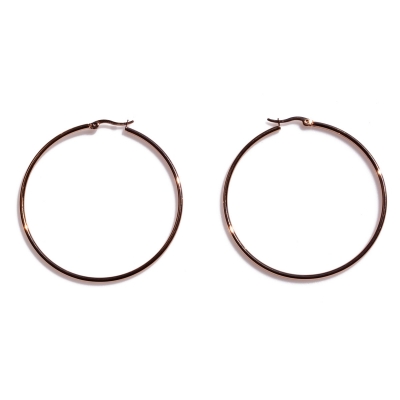 Earrings stainless steel hoops in rose gold color BZ-ER-00672