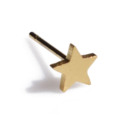 Σκουλαρίκι μύτης ατσάλινο (stainless steel) αστέρι σε χρυσό χρώμα BZ-ER-00701