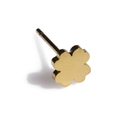 Nose earring stainless steel four leaf clover in gold color BZ-ER-00704