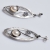 Handmade sterling silver earrings 925o oval with mat silver plating and white pearls and white zirconia IJ-020115A Image 2