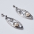Handmade sterling silver earrings 925o oval with mat silver plating and white pearls and white zirconia IJ-020115A Image 3