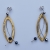 Handmade sterling silver earrings 925o oval with gold and silver plating and black crystals IJ-020386G Image 2