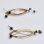 Handmade sterling silver earrings 925o oval with gold and silver plating and black crystals IJ-020386G Image 3