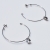 Χειροποίητα ασημένια σκουλαρίκια 925ο κρίκοι καρφωτά σε ασημί επιμετάλλωση με λευκά ζιργκόν IJ-020494A Εικόνα 3