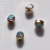 Σκουλαρίκια φο μπιζού ορείχαλκος με ιριδίζοντες κρυστάλλους σε χρυσό χρώμα με μαγνήτες BZ-ER-00714 Εικόνα 2