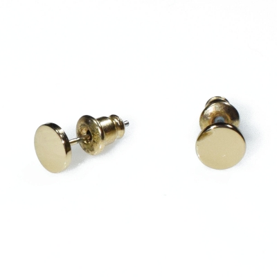 Σκουλαρίκια φο μπιζού ορείχαλκος καρφωτά κύκλοι σε χρυσό χρώμα BZ-ER-00726