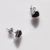 Σκουλαρίκια ατσάλινα (stainless steel) καρδιές καρφωτά με μαύρους κρυστάλλους σε ασημί χρώμα BZ-ER-00733 Εικόνα 2