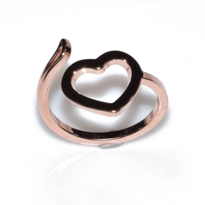 Δαχτυλίδι ατσάλινο (stainless steel) ροζ χρυσό (καρδιά) BZ-RG-00095