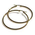 Earrings Hoops - Stainless Steel or Brass - Jewels. Hoops in various different sizes and shapes (circles, hearts, rhombus) made of Stainless Steel or Brass.