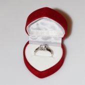 Χειροποίητο δαχτυλίδι μονόπετρο από επιπλατινωμένο ασήμι 925ο με ημιπολύτιμες πέτρες (ζιργκόν) IJ-010476-S στο κουτί συσκευασίας