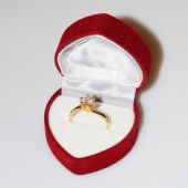 Χειροποίητο δαχτυλίδι μονόπετρο από επιχρυσωμένο ασήμι 925ο με ημιπολύτιμες πέτρες (ζιργκόν) IJ-010478-G στο κουτί συσκευασίας