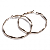 Earrings faux bijoux brass hoops in pale gold color BZ-ER-00648 image 3