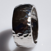 Χειροποίητο ασημένιο δαχτυλίδι βέρα 925ο σφυρήλατο σε ασημί επιμετάλλωση IJ-010113A Εικόνα 2