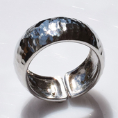 Χειροποίητο ασημένιο δαχτυλίδι βέρα 925ο σφυρήλατο σε ασημί επιμετάλλωση IJ-010113A Εικόνα 3
