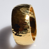 Χειροποίητο ασημένιο δαχτυλίδι βέρα 925ο σφυρήλατο σε χρυσή επιμετάλλωση IJ-010113B Εικόνα 2