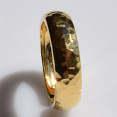 Χειροποίητο ασημένιο δαχτυλίδι βέρα 925ο σφυρήλατο σε χρυσή επιμετάλλωση IJ-010114B Εικόνα 2