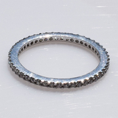 Χειροποίητο ασημένιο δαχτυλίδι βεράκι 925ο σειρέ σε ασημί επιμετάλλωση με λευκά ζιργκόν IJ-010375A Εικόνα 4