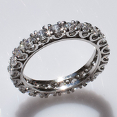 Χειροποίητο ασημένιο δαχτυλίδι βεράκι 925ο σειρέ σε ασημί επιμετάλλωση με λευκά ζιργκόν IJ-010399A Εικόνα 3