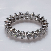 Χειροποίητο ασημένιο δαχτυλίδι βεράκι 925ο σειρέ σε ασημί επιμετάλλωση με λευκά ζιργκόν IJ-010400A Εικόνα 4