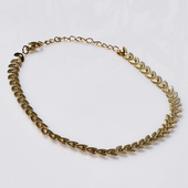 Bracelet anklet faux bijoux brass leaves in gold color BZ-BR-00527 Image 2