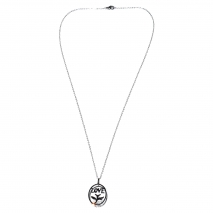 Necklace silver stainless steel (flower) with crystals BZ-NK-00098 2