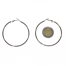 Earrings faux bijoux medium hoops in silver color BZ-ER-00276 image 2