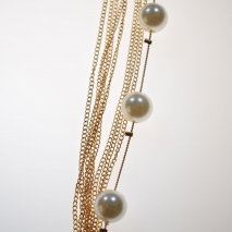 Necklace faux bijoux in rose gold color with pearls BZ-NK-00148 Image 2