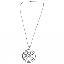 Necklace faux bijoux long spiral in silver color BZ-NK-00222 image 2