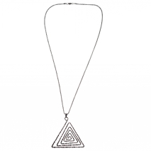 Necklace faux bijoux long spiral triangle in silver color BZ-NK-00224 image 2