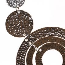 Κολιέ φο μπιζού κύκλοι σετ με σκουλαρίκια σε ασημί χρώμα BZ-NK-00241 εικόνα 2