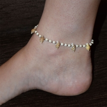 Bracelet anklet faux bijoux seashells with spheres in silver color BZ-BR-00406 image 2