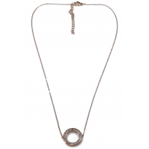 Necklace staineless steel hoop in rose gold color with crystals BZ-NK-00267 image 2
