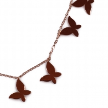 Necklace staineless steel butterflies in rose gold color BZ-NK-00280 image 2