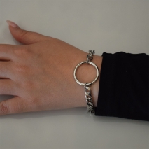 Bracelet stainless steel chain with hoop in silver color BZ-BR-00449 Image 2