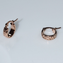 Earrings faux bijoux brass hoops in rose gold color BZ-ER-00631 Image 2