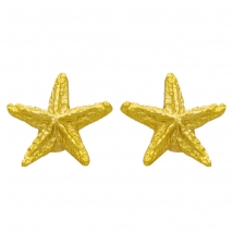 Χειροποίητα ασημένια σκουλαρίκια 925ο αστερίες με χρυσή επιμετάλλωση ENG-KE-1801-G