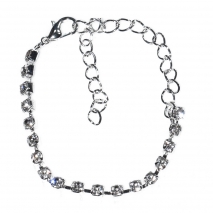 Necklace faux bijoux statement set with earrings, bracelet, ring in silver color with white crystals BZ-NK-00383 Image Bracelet