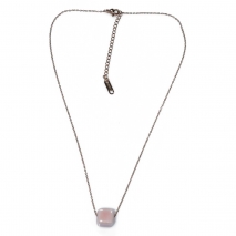 Necklace stainless steel pink cube in rose gold color BZ-NK-00392 image 2