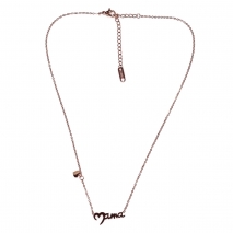 Necklace stainless steel mama with heart in rose gold color BZ-NK-00398 image 2