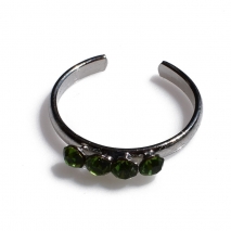 Δαχτυλίδι ποδιού (για τα δάχτυλα του ποδιού) φο μπιζού ορείχαλκος με πράσινους κρυστάλλους σε ασημί χρώμα BZ-RG-00404 Εικόνα 3