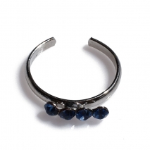 Δαχτυλίδι ποδιού (για τα δάχτυλα του ποδιού) φο μπιζού ορείχαλκος με μπλε κρυστάλλους σε ασημί χρώμα BZ-RG-00405 Εικόνα 3