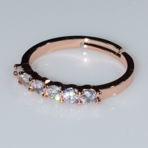 Ring faux bijoux wedding ring with white crystals in rose gold color BZ-RG-00412 Image 2