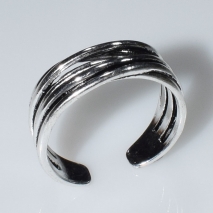 Δαχτυλίδι φο μπιζού ορείχαλκος αντικέ σε ασημί χρώμα BZ-RG-00434 Εικόνα 3