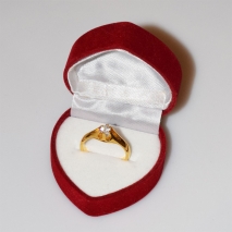 Χειροποίητο δαχτυλίδι μονόπετρο από επιχρυσωμένο ασήμι 925ο με ημιπολύτιμες πέτρες (ζιργκόν) IJ-010476-G στο κουτί συσκευασίας
