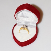 Χειροποίητο δαχτυλίδι μονόπετρο από επιχρυσωμένο ασήμι 925ο με ημιπολύτιμες πέτρες (ζιργκόν) IJ-010477-G στο κουτί συσκευασίας