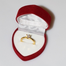Χειροποίητο δαχτυλίδι μονόπετρο από επιχρυσωμένο ασήμι 925ο με ημιπολύτιμες πέτρες (ζιργκόν) IJ-010479-G στο κουτί συσκευασίας