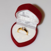 Handmade wedding ring with sterling silver gold plating and precious stones (zircon) IJ-010480-G in gift box