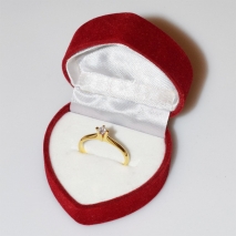 Χειροποίητο δαχτυλίδι μονόπετρο από επιχρυσωμένο ασήμι 925ο με ημιπολύτιμες πέτρες (ζιργκόν) IJ-010484-G στο κουτί συσκευασίας