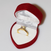 Χειροποίητο δαχτυλίδι μονόπετρο από επιχρυσωμένο ασήμι 925ο με ημιπολύτιμες πέτρες (ζιργκόν) IJ-010489-G στο κουτί συσκευασίας