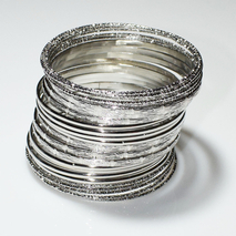 Bracelet faux bijoux brass rods set 26 bracelets in silver color BZ-BR-00499 Image 2